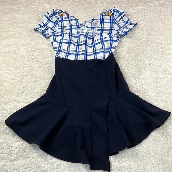 Eliyah ruffle hem checked bust sheath dress, size XS - Picture 3 of 8